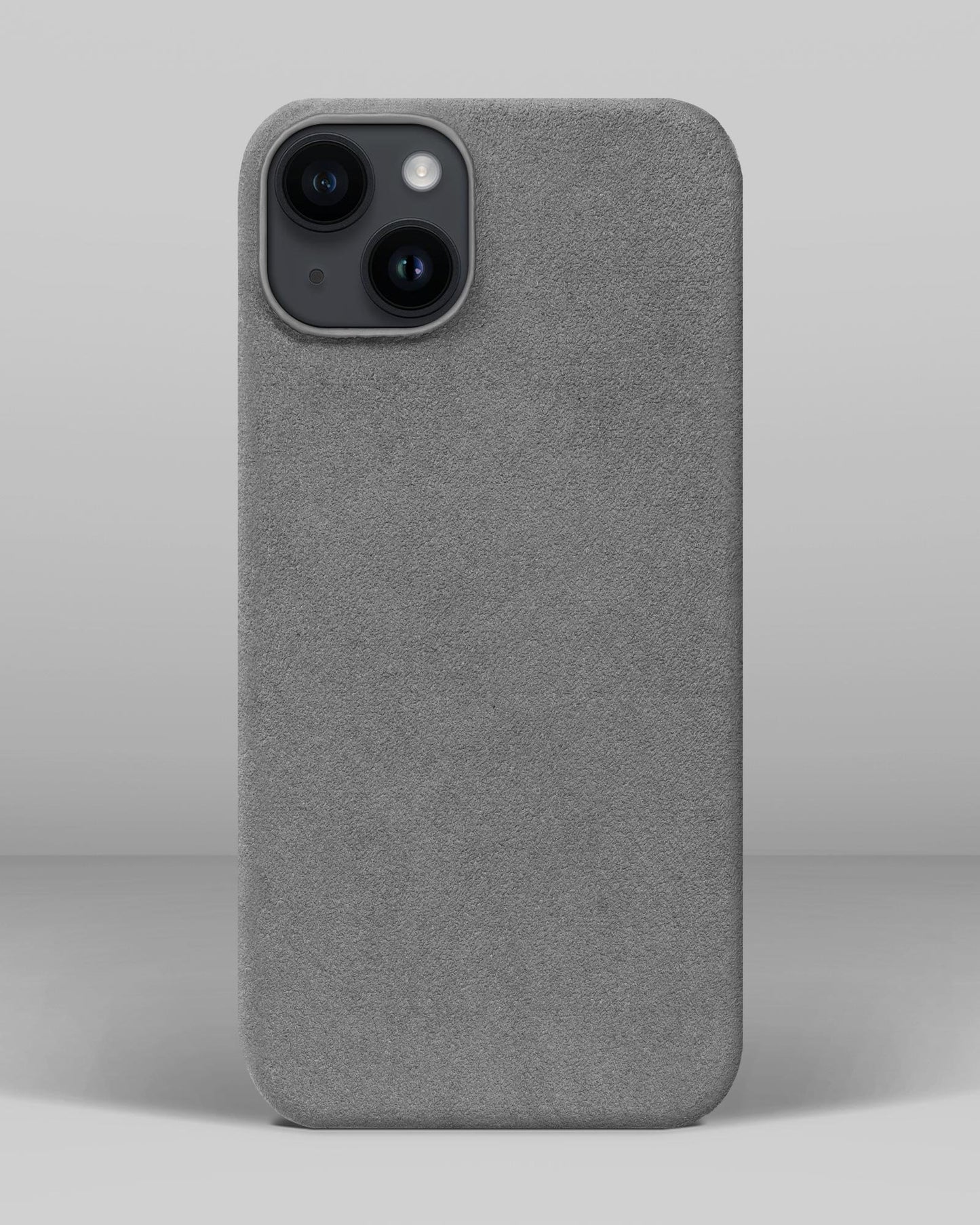 Світло-сірий чохол з алькантари для iPhone 14 Plus