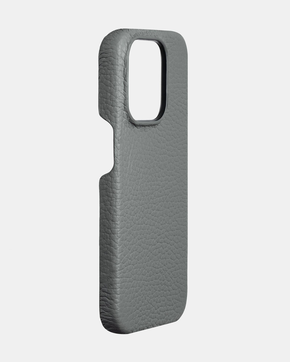 Gray leather case for iPhone 16 Pro