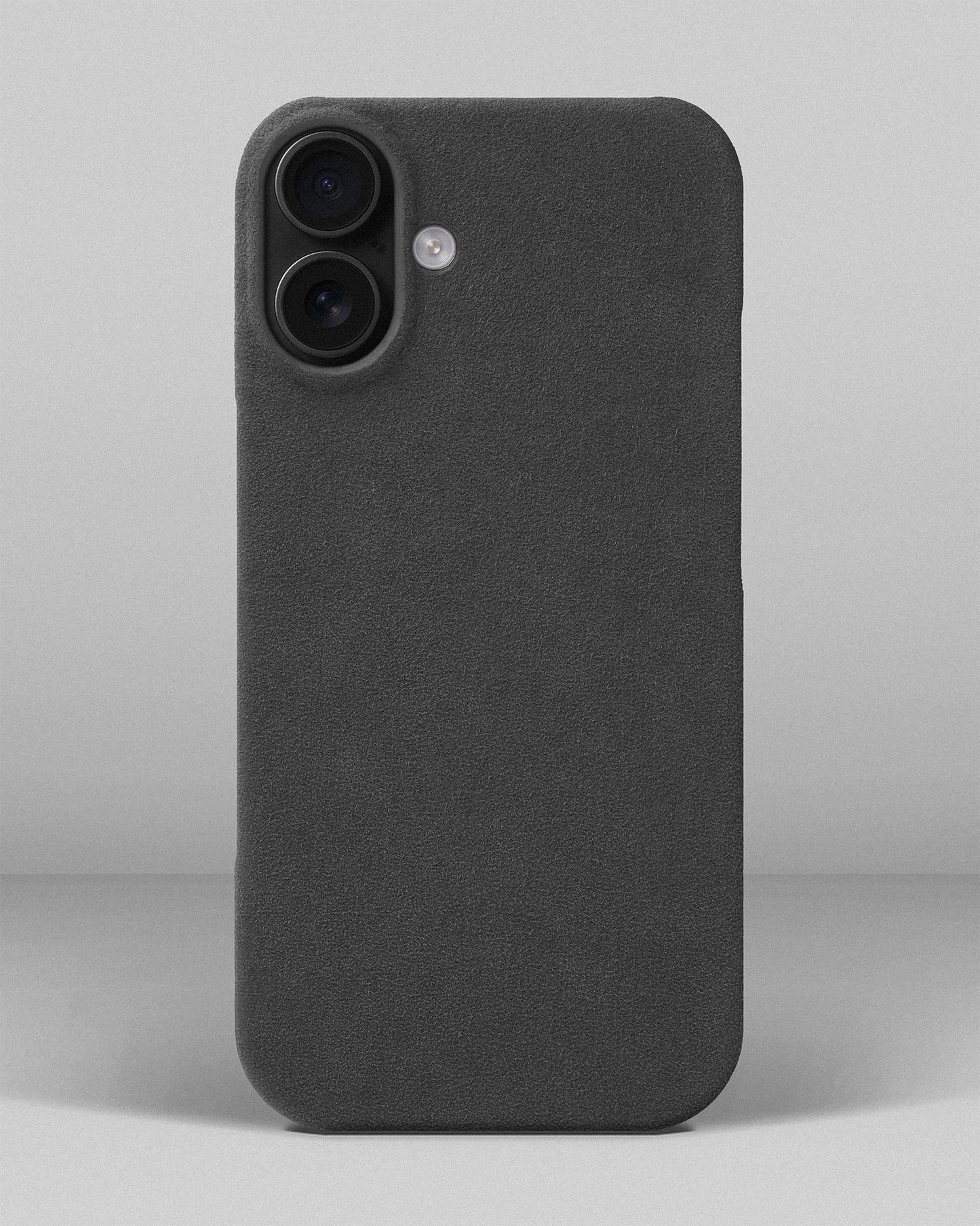 Сірий чохол з алькантари для iPhone 16 Plus