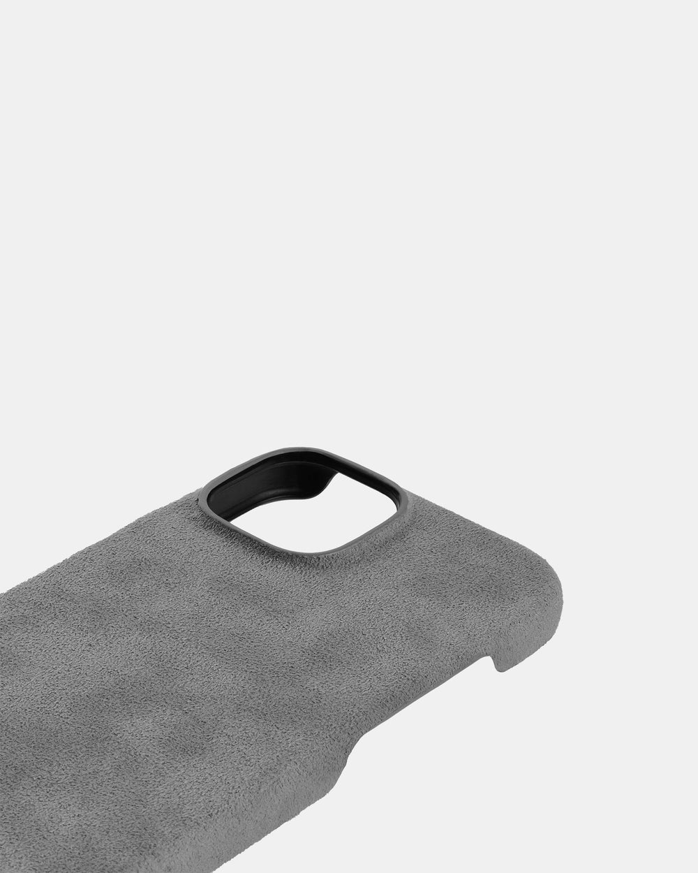 Світло-сірий обтягнутий чохол з алькантари для iPhone 14