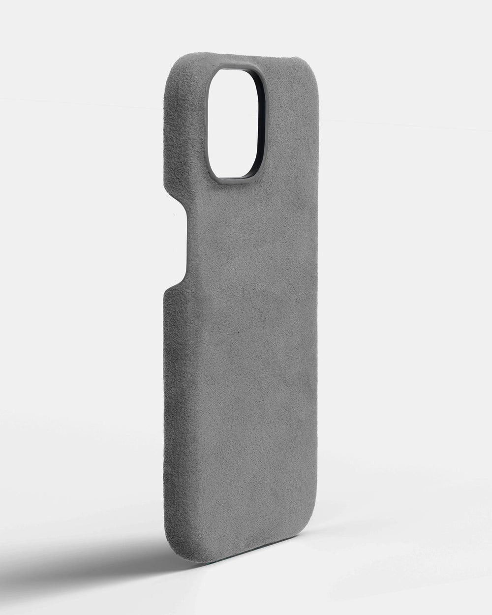 Light gray alcantara case for iPhone 14 Plus