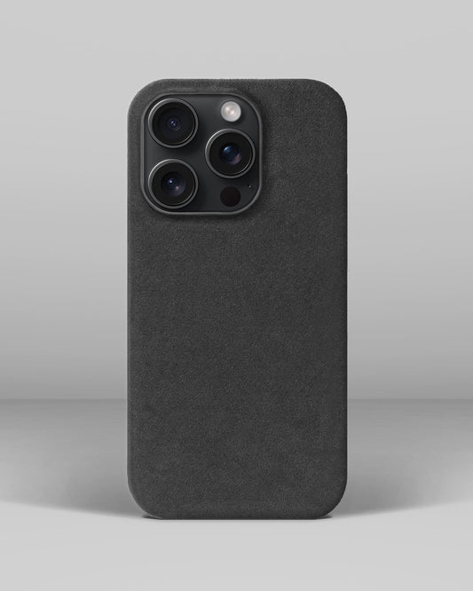 Сірий чохол з алькантари для iPhone 15 Pro