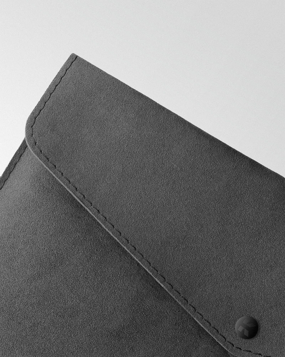 Envelope case made of gray alcantara for MacBook
