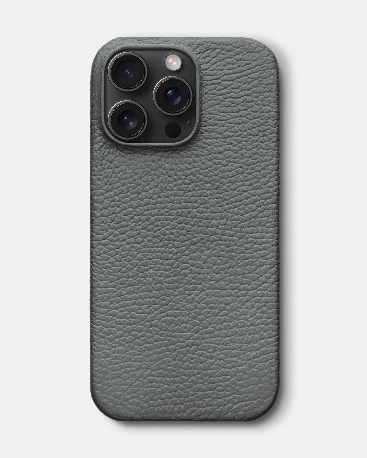 Сірий шкіряний чохол для iPhone 16 Pro Max