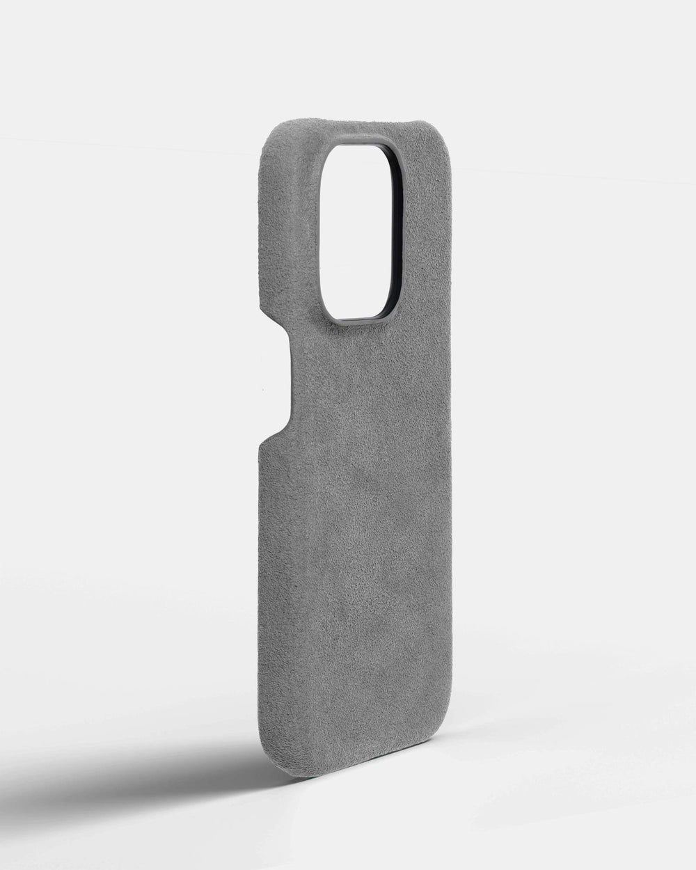 Light gray alcantara case for iPhone 14 Pro