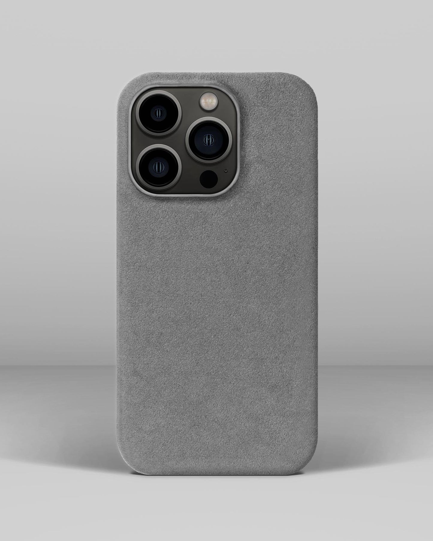 Світло-сірий чохол з алькантари для iPhone 13 Pro