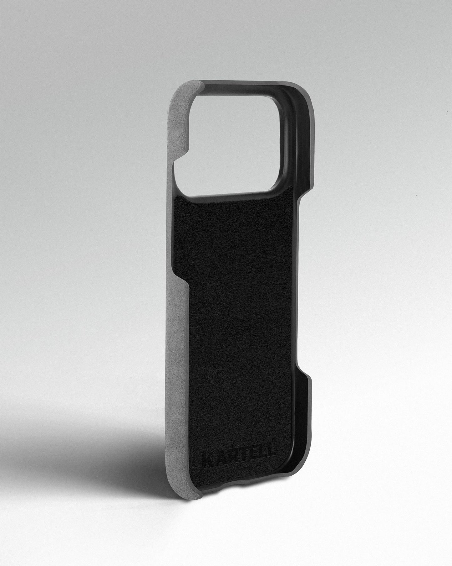 Light gray Alcantara case for iPhone 17 Pro