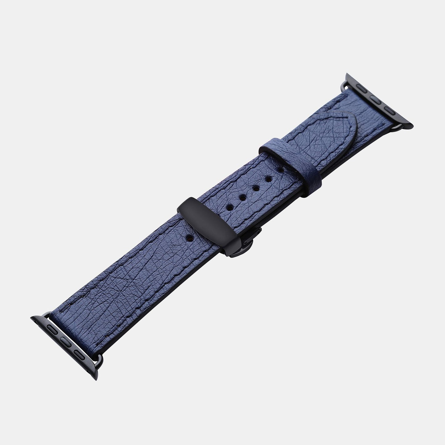 Ремінець для Apple Watch зі шкіри страуса без фолікул в темно-синьому кольорі