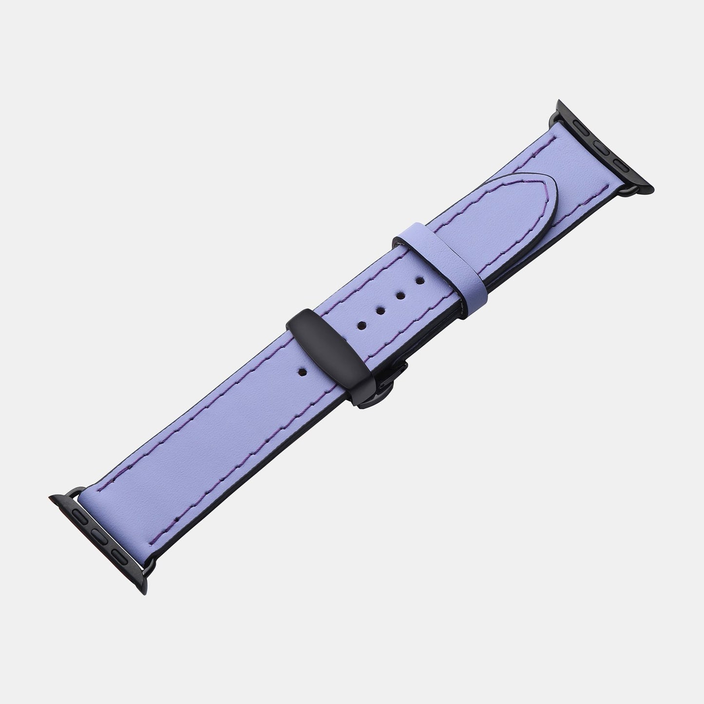 Strap for Apple Watch made of calf leather in lilac color