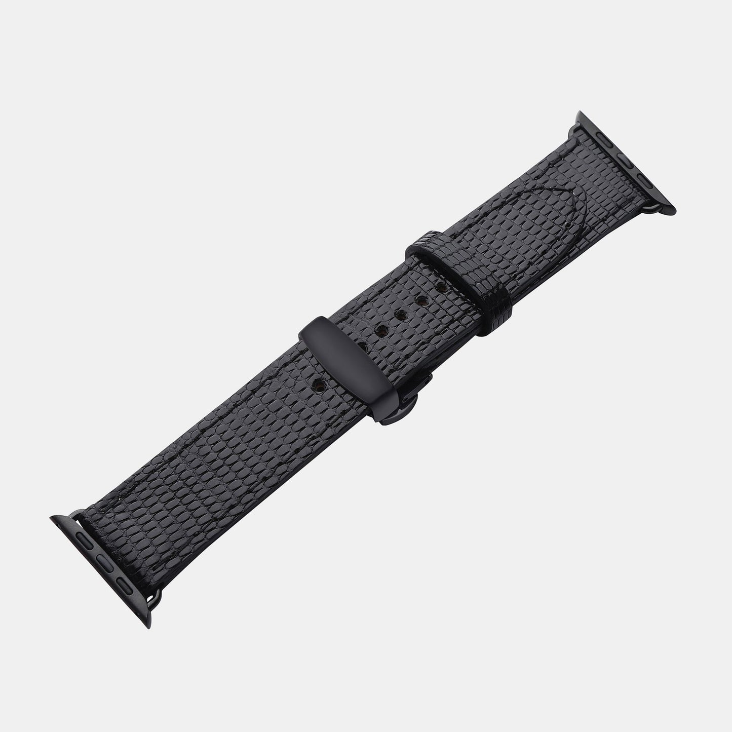 Ремінець для Apple Watch зі шкіри ігуани в чорному кольорі