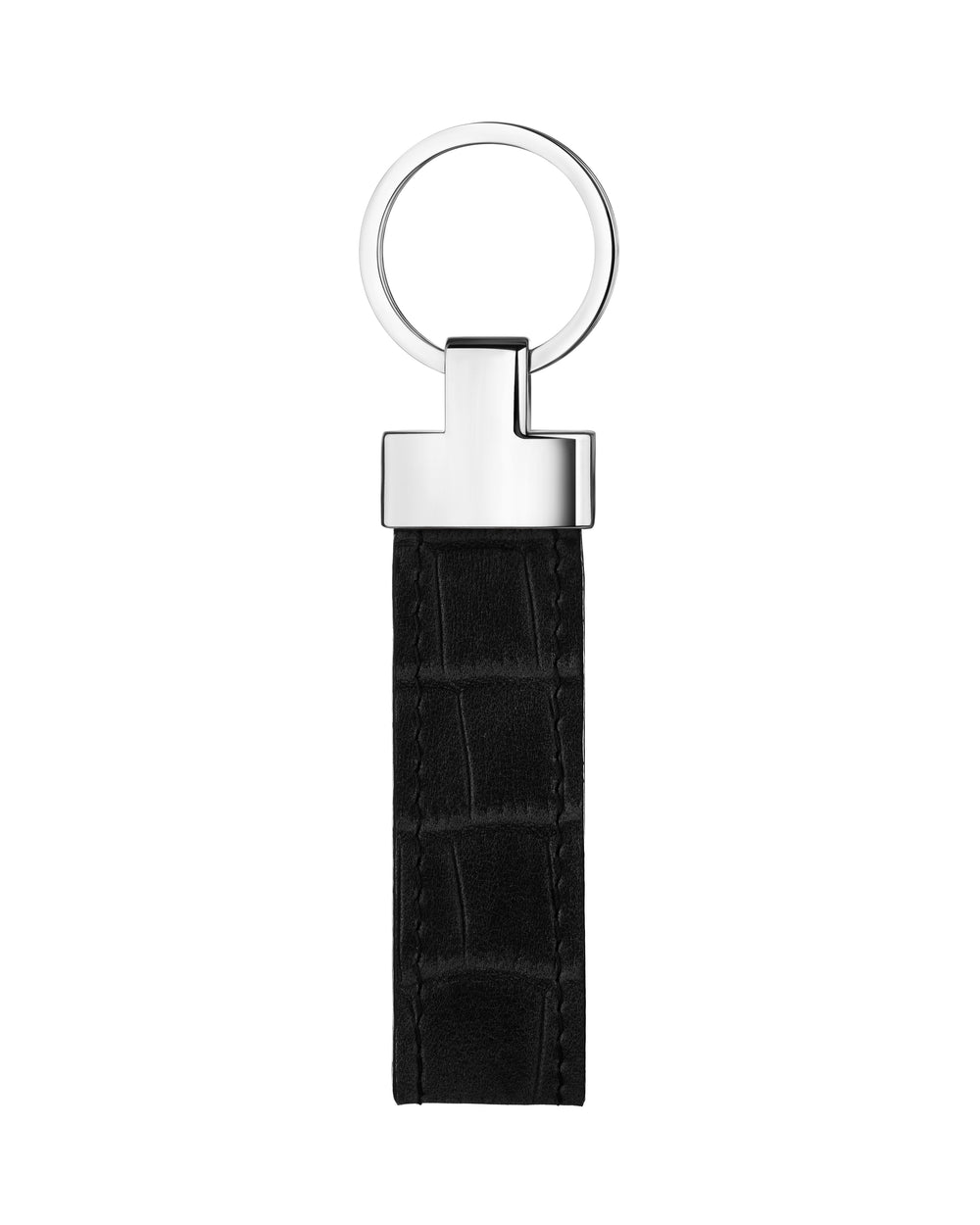 Keychain with black crocodile embossing