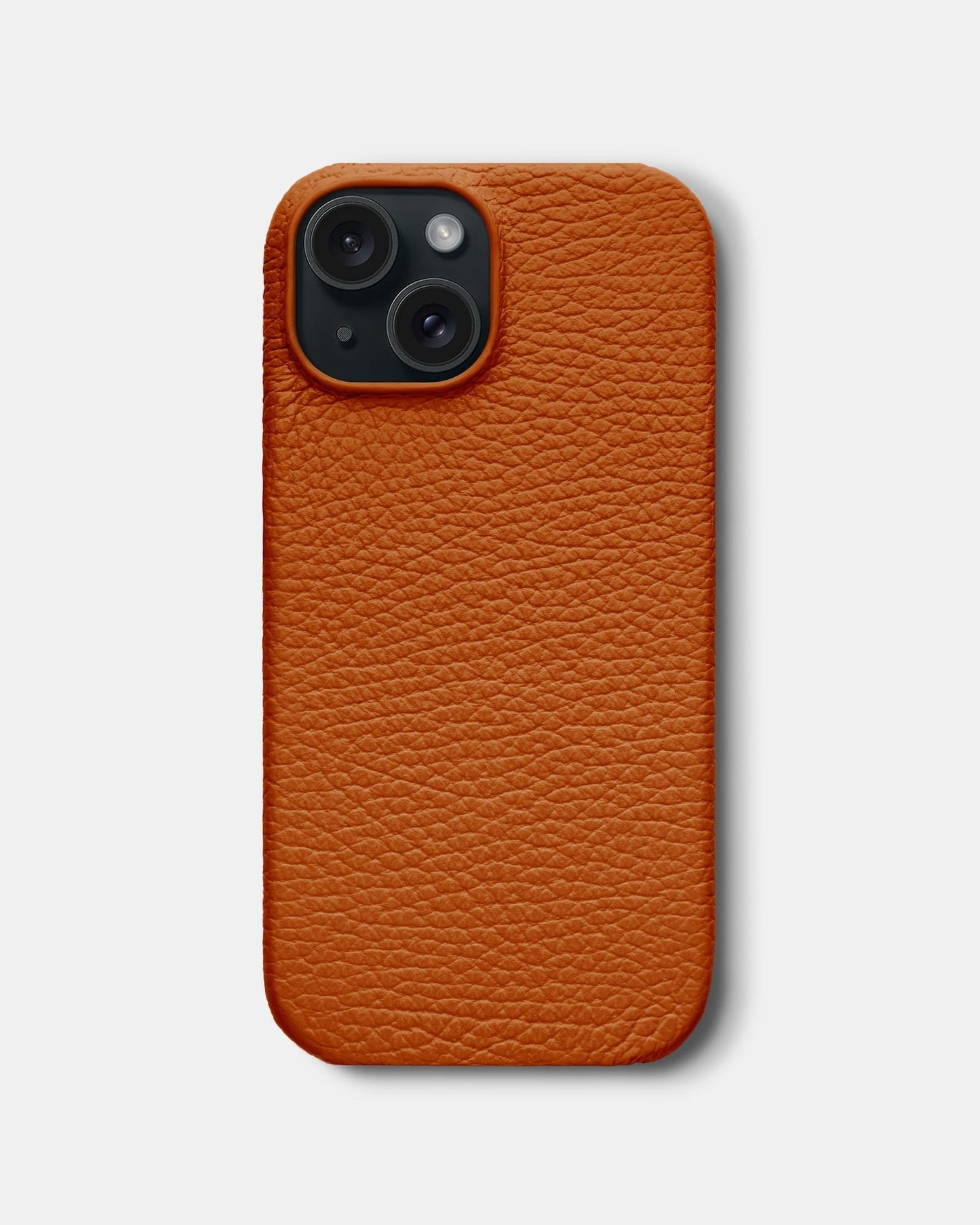 Помаранчевий шкіряний чохол для iPhone 16