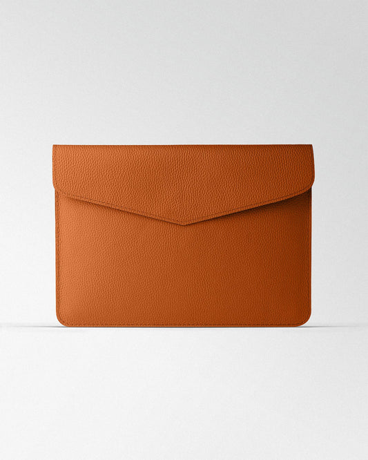 Чохол Magnetic Envelope  із помаранчевої текстурної шкіри для MacBook