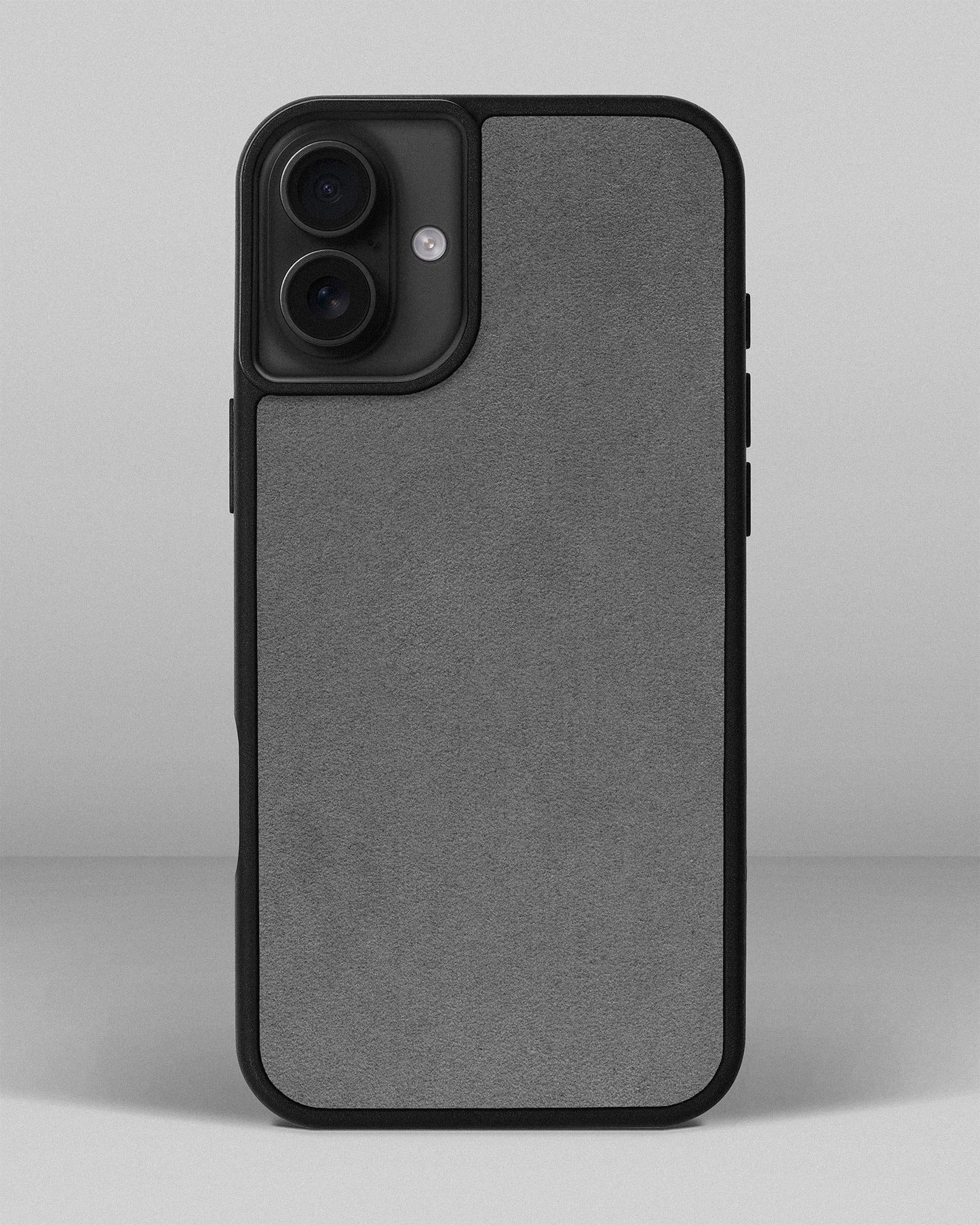Чохол із світло-сірою вставкою з алькантари для iPhone 16 Plus
