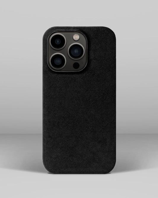 Чорний чохол з алькантари для iPhone 13 Pro