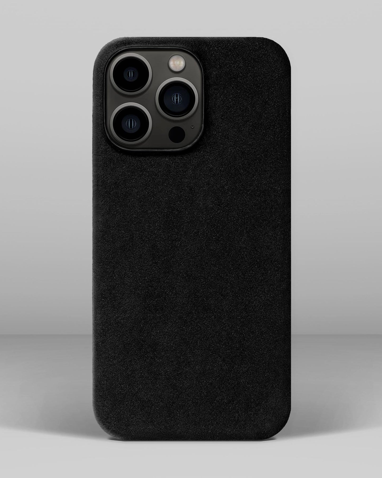 Чорний чохол з алькантари для iPhone 13 Pro Max