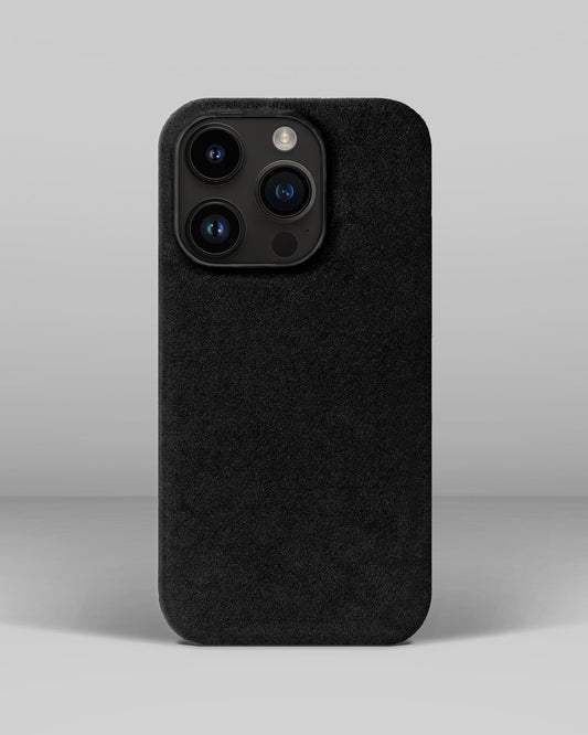 Чорний чохол з алькантари для iPhone 14 Pro