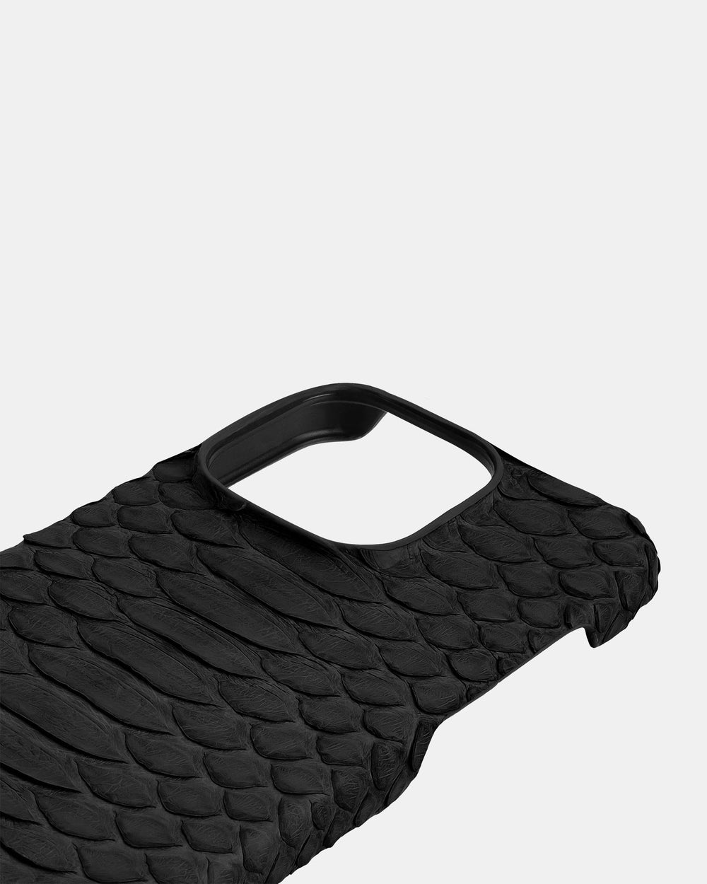 Leather case made of black python for iPhone 16 Pro Max