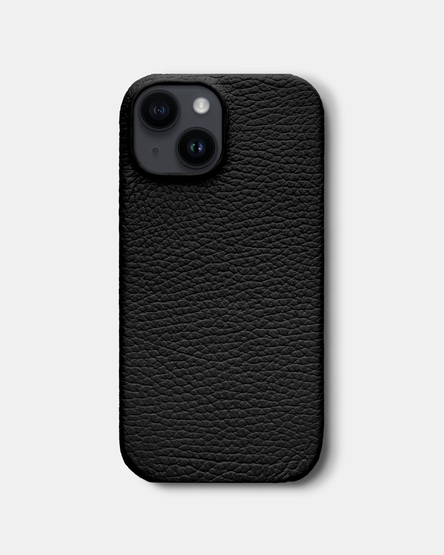 Чорний шкіряний чохол з телячої шкіри для iPhone 14