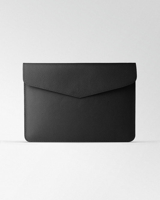 Чохол Magnetic Envelope  із чорної текстурної шкіри  для MacBook