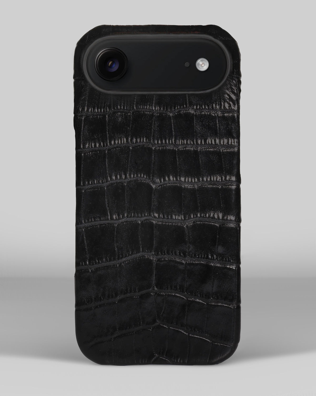 Чорний обтягнутий чохол з оновленого тиснення під крокодила для iPhone 17 Air