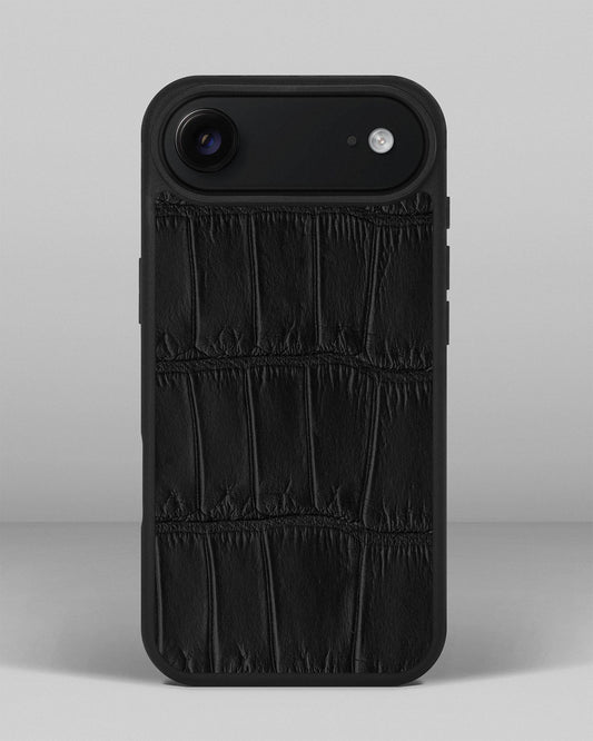 Black crocodile leather case for iPhone 17 Air