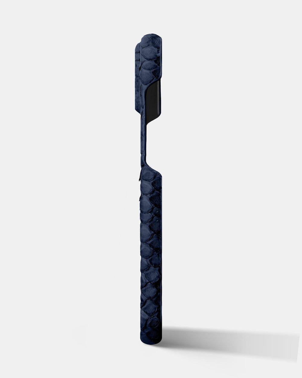 Leather case in dark blue python for iPhone 14 Pro Max
