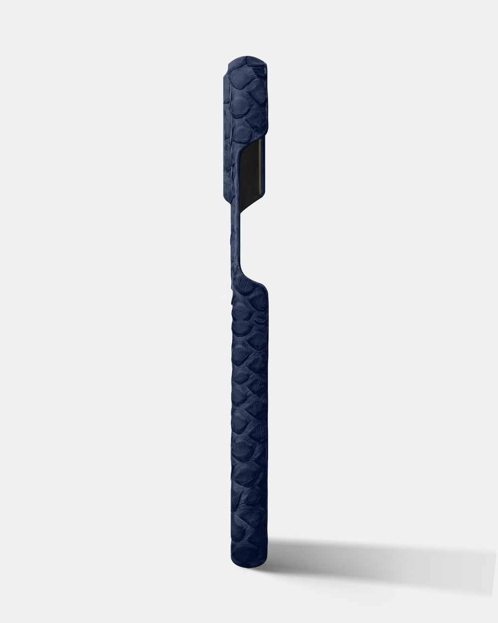 Leather case made of dark blue python for iPhone 16 Pro Max