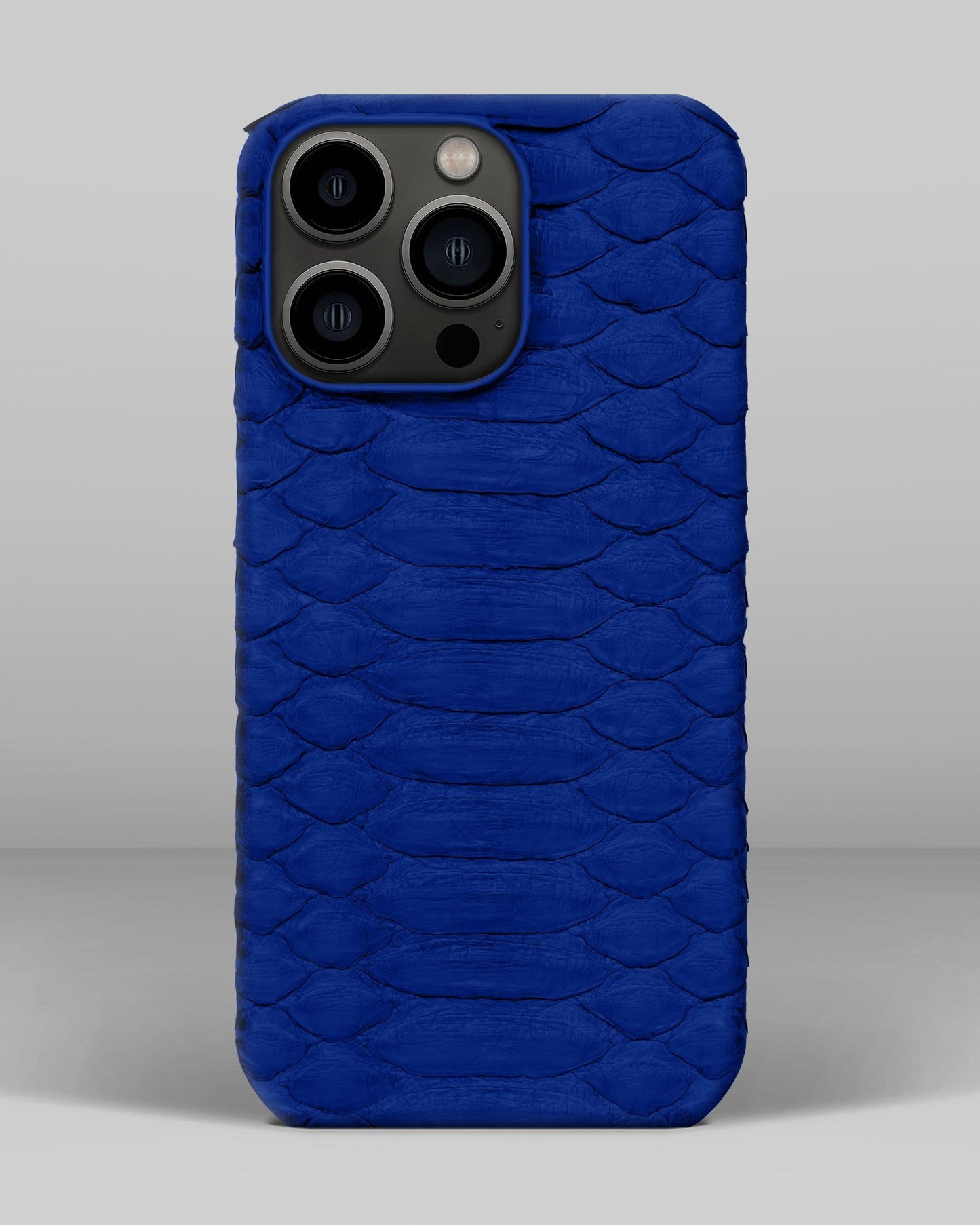 Шкіряний чохол з синього пітона для iPhone 13 Pro Max