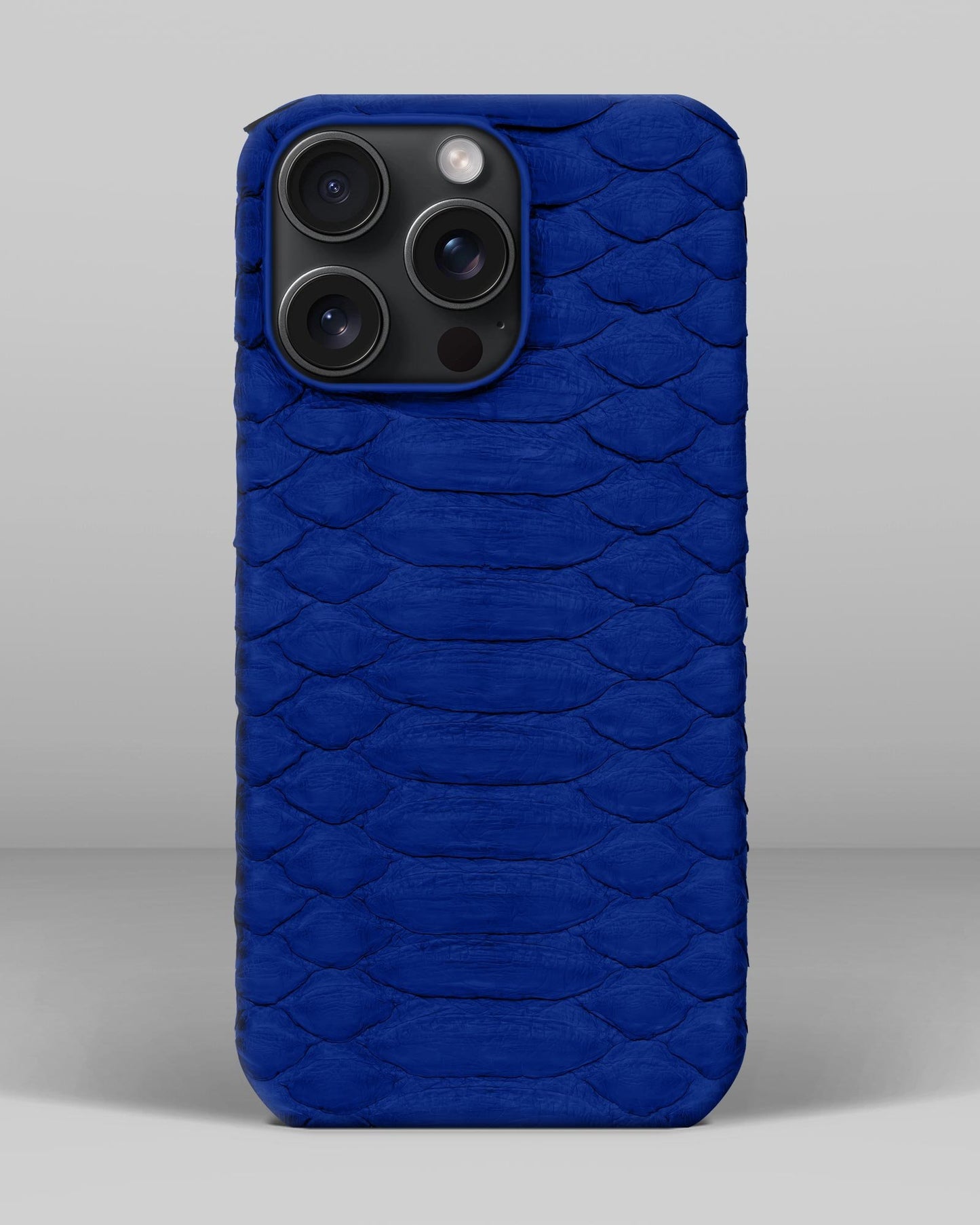 Шкіряний чохол з синього пітона для iPhone 16 Pro Max