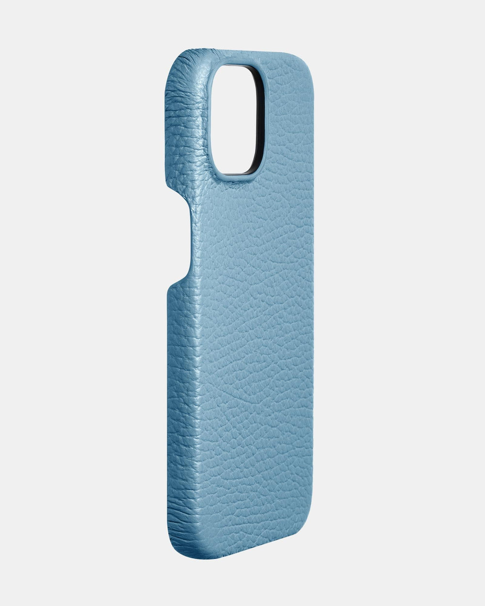 Голубой кожаный чехол для iPhone 15