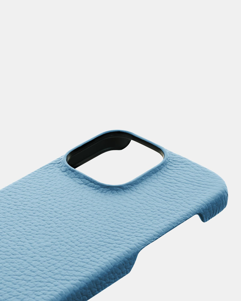 Голубой кожаный чехол для iPhone 16 Pro