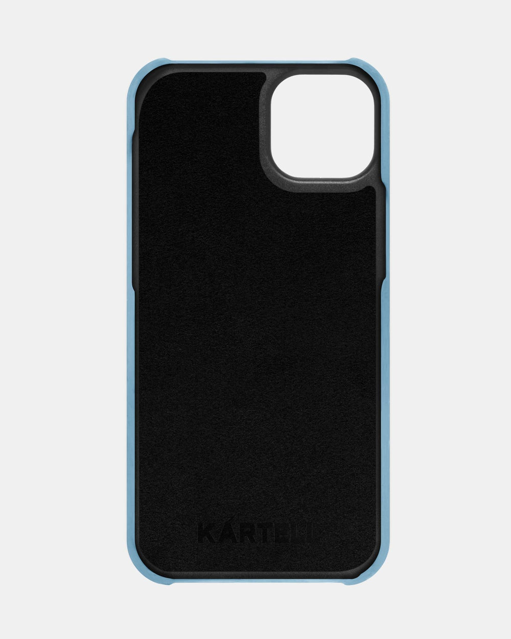 Голубой кожаный чехол для iPhone 14