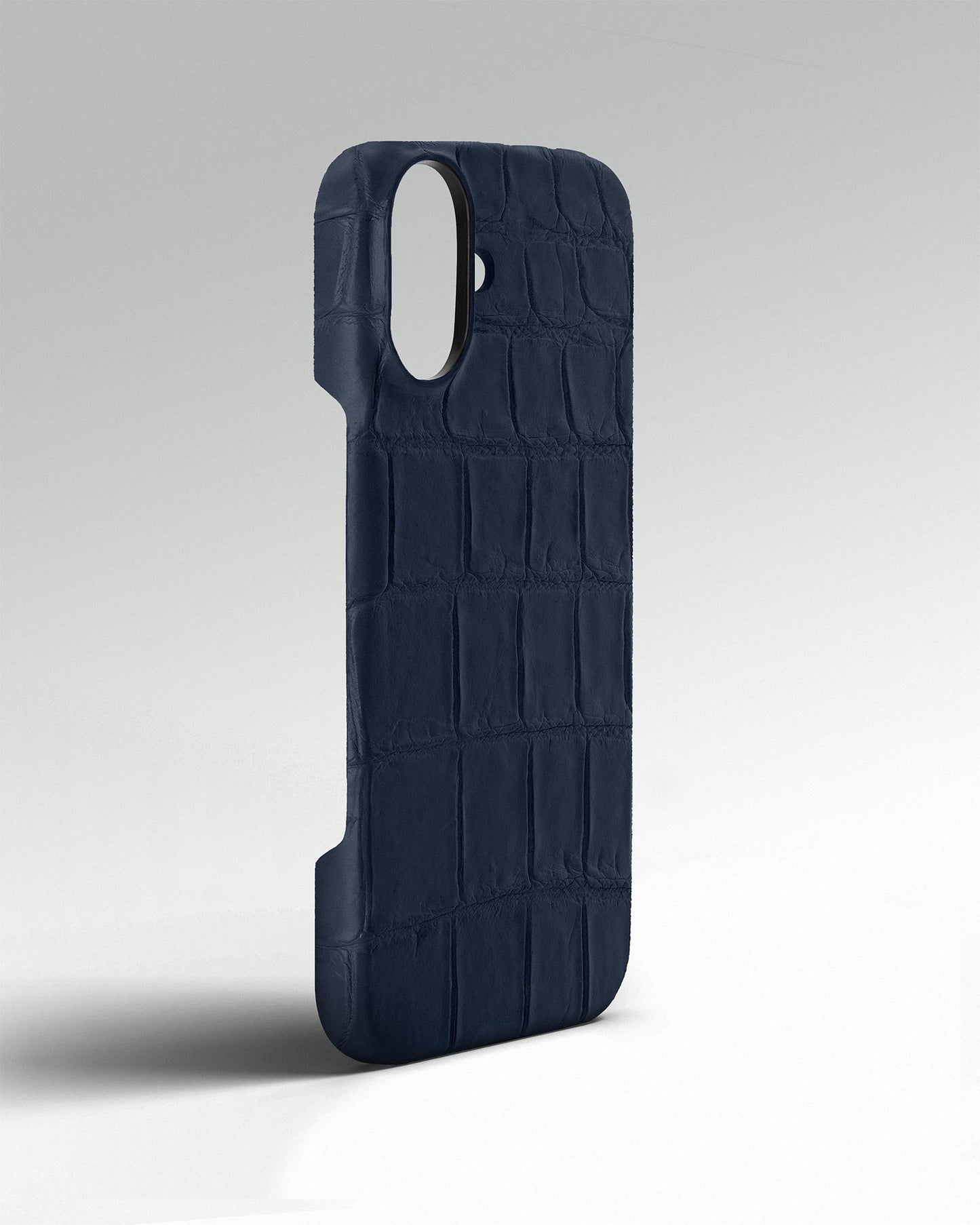 Темно-синій чохол обтягнутий шкірою крокодила для iPhone 14