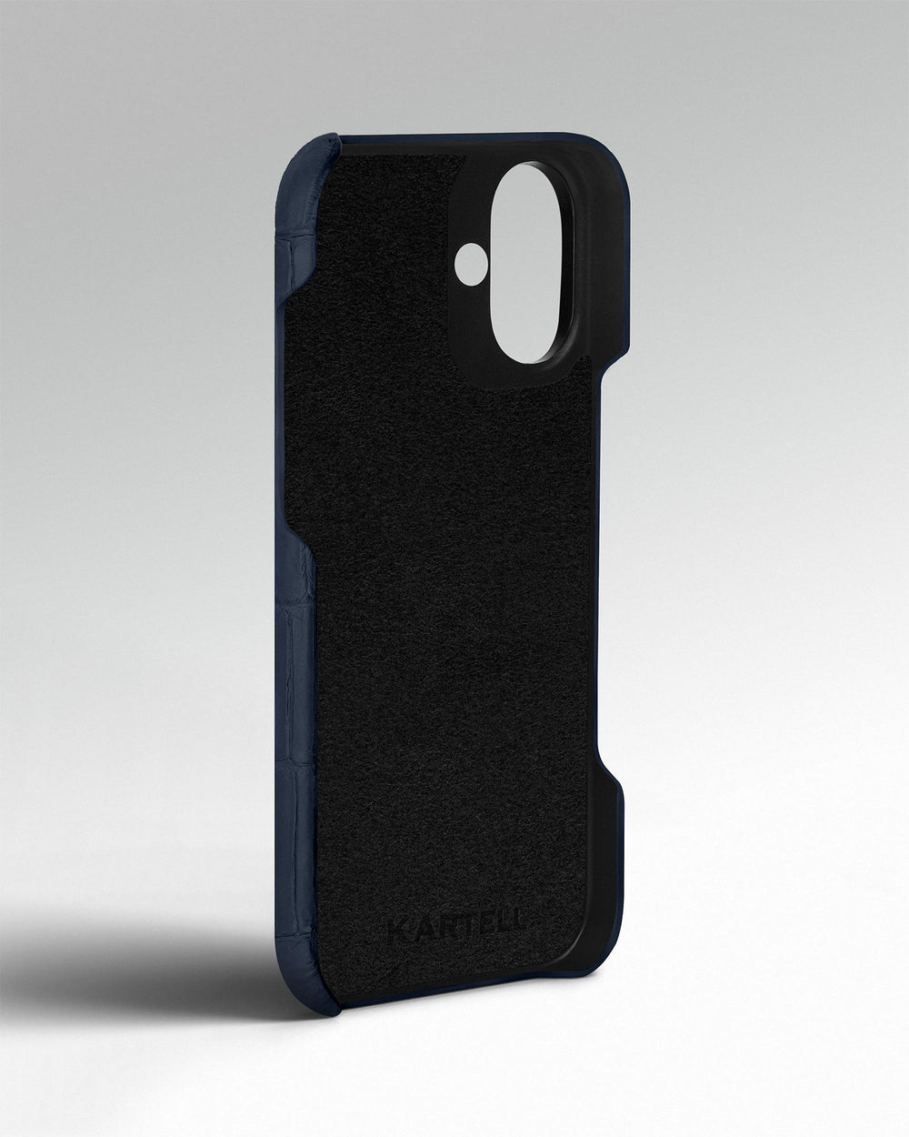 Dark blue crocodile leather case for iPhone 14 Plus
