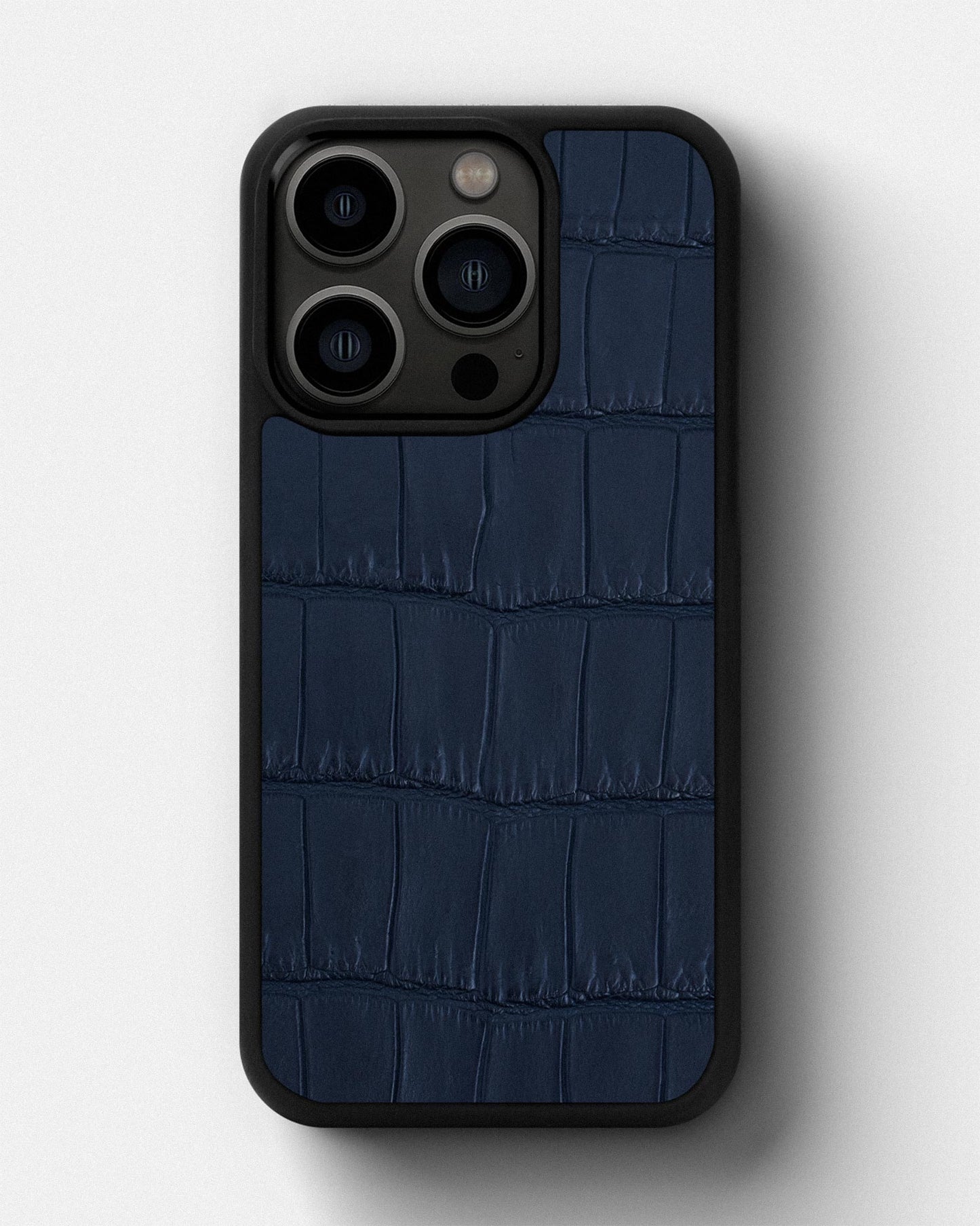 Чохол із темно-синьої шкіри крокодила для iPhone 13 Pro Max