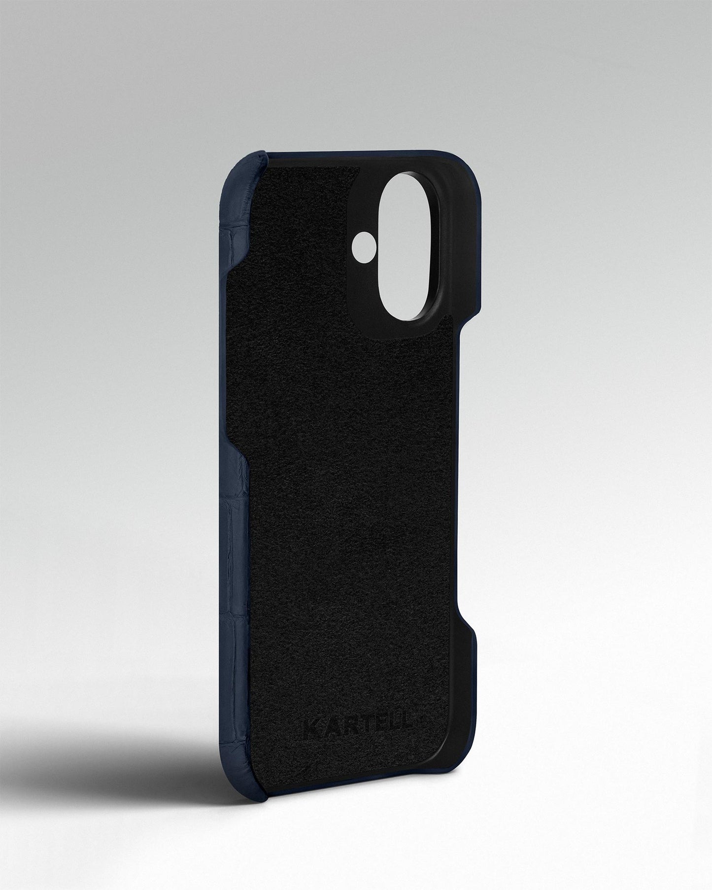 Темно-синій чохол обтягнутий шкірою крокодила для iPhone 14