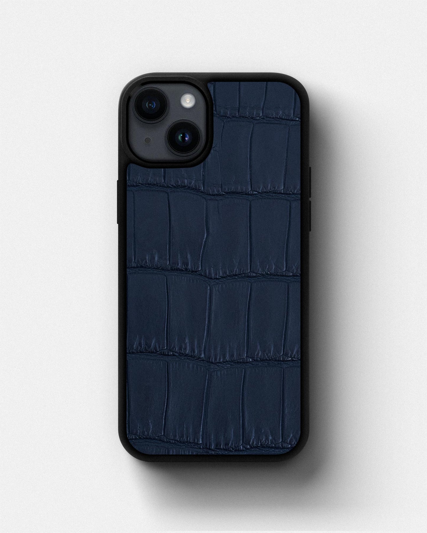 Чохол із темно-синьої шкіри крокодила для iPhone 14