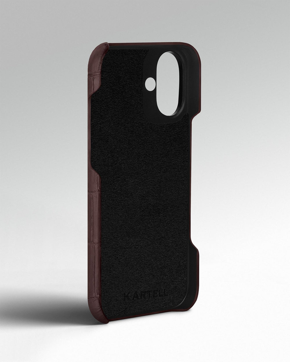 Dark Brown Crocodile Leather Case for iPhone 15 Plus