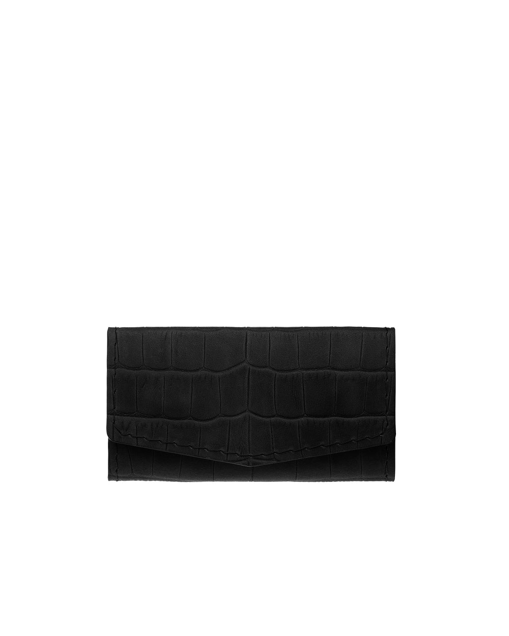 Key holder made of black crocodile-embossed leather