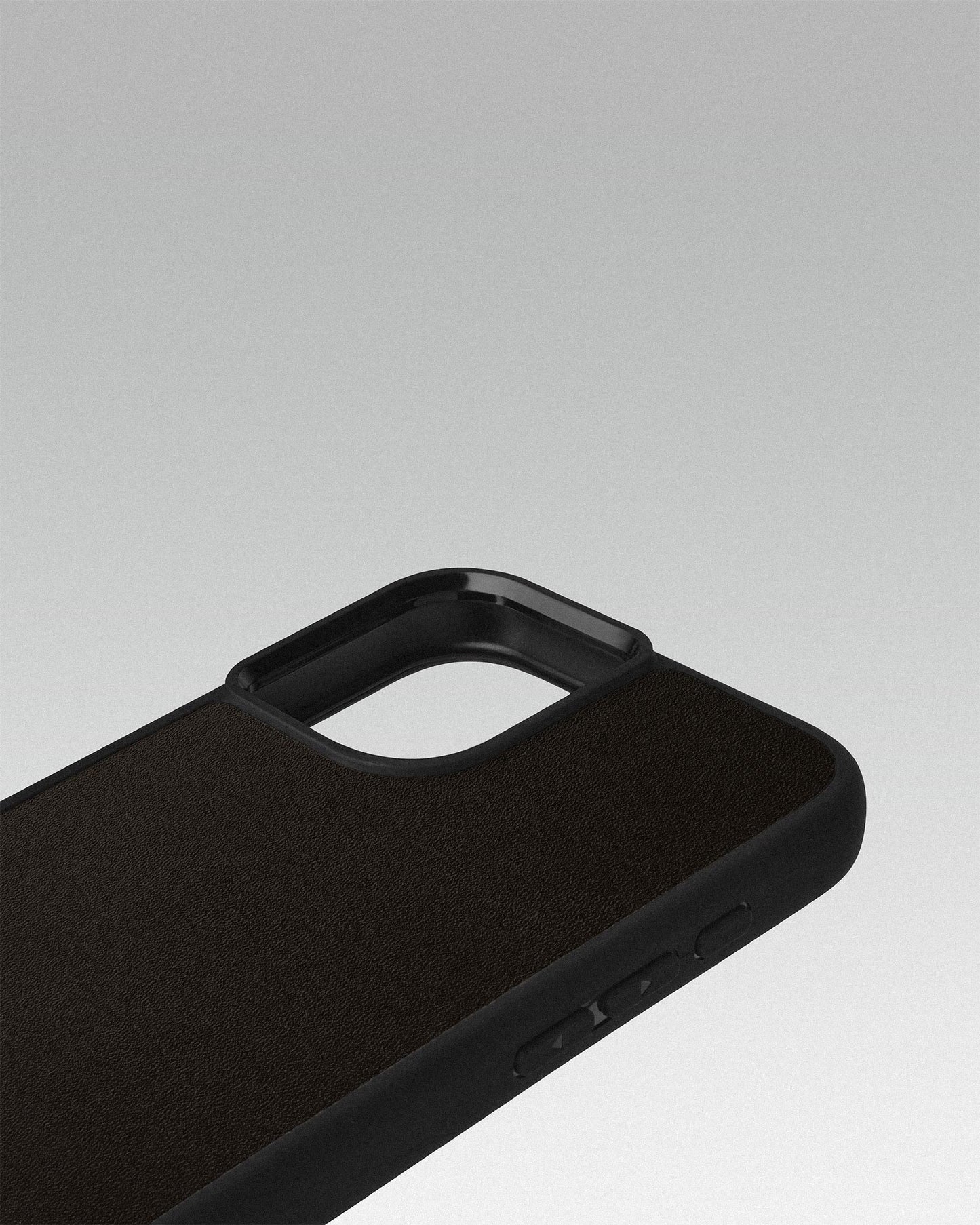 Чохол для iPhone 13 Mini із шкіри купон в темно-коричневому кольорі з логотипом яблука