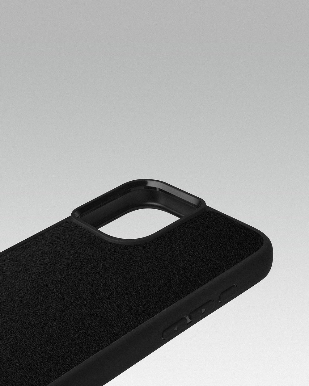 Case for iPhone 16 Plus in black color made of leather coupon with embossed Compass Rose