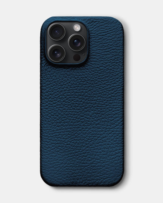 Темно-синій шкіряний чохол для iPhone 16 Pro Max