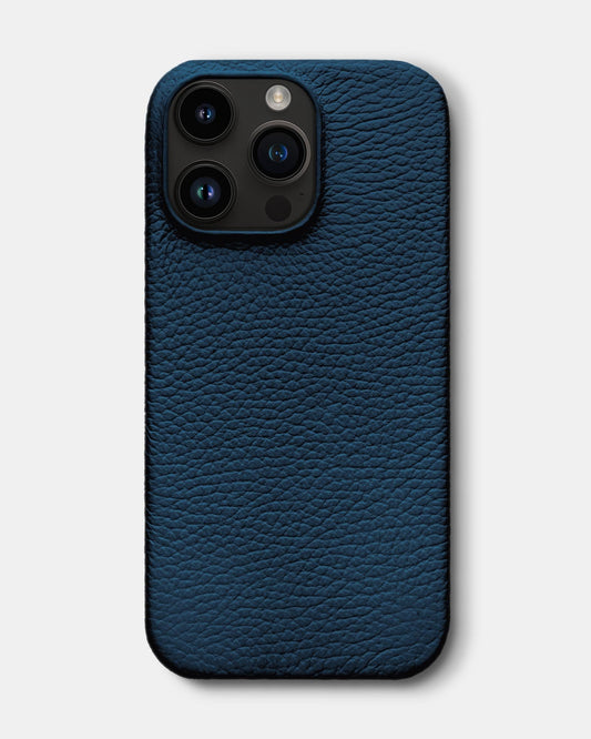 Темно-синій шкіряний чохол для iPhone 14 Pro Max