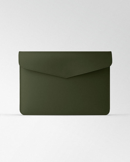Чохол Magnetic Envelope  із темно-зеленої телячої шкіри для MacBook
