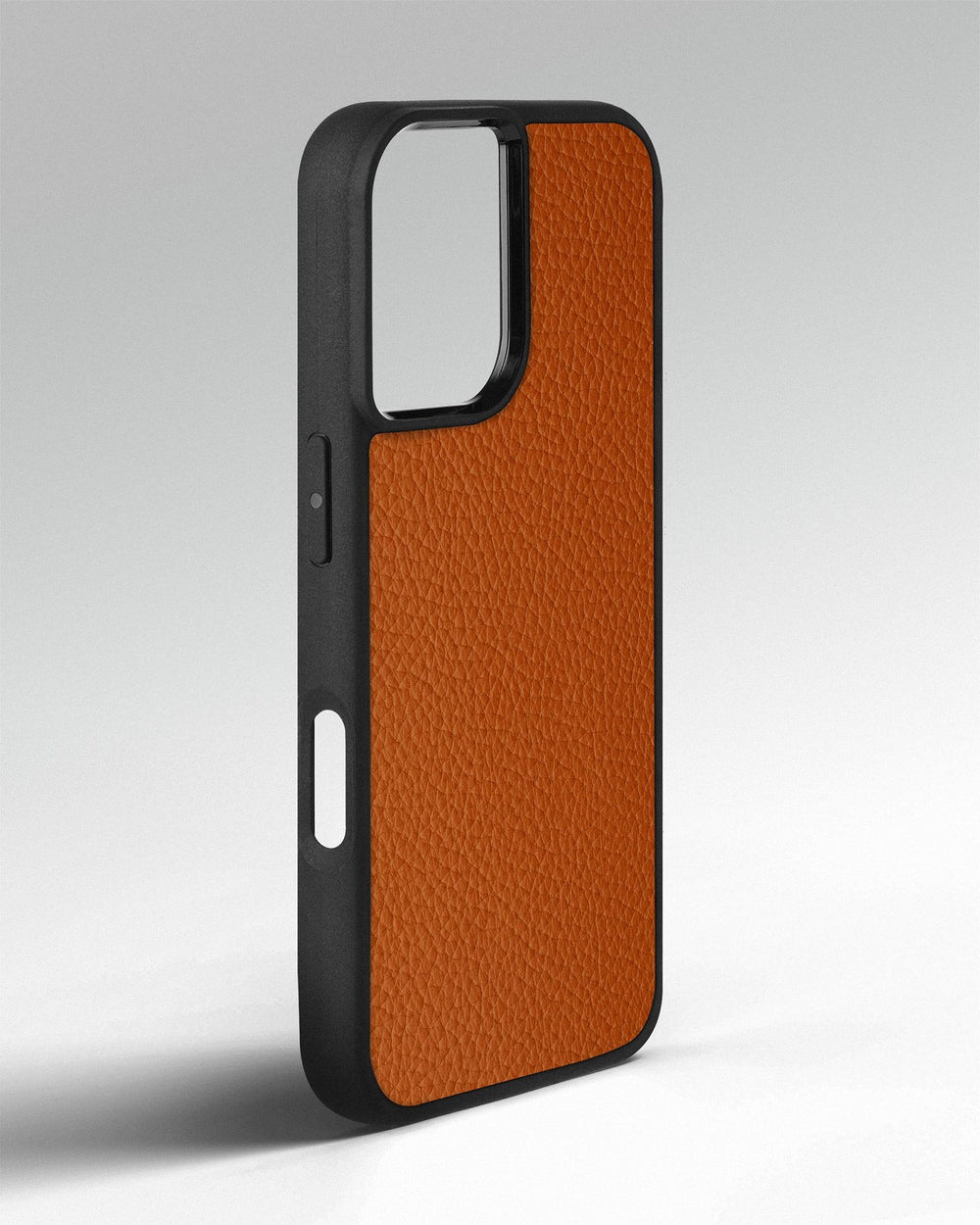 Orange calf leather float case for iPhone 16 Plus
