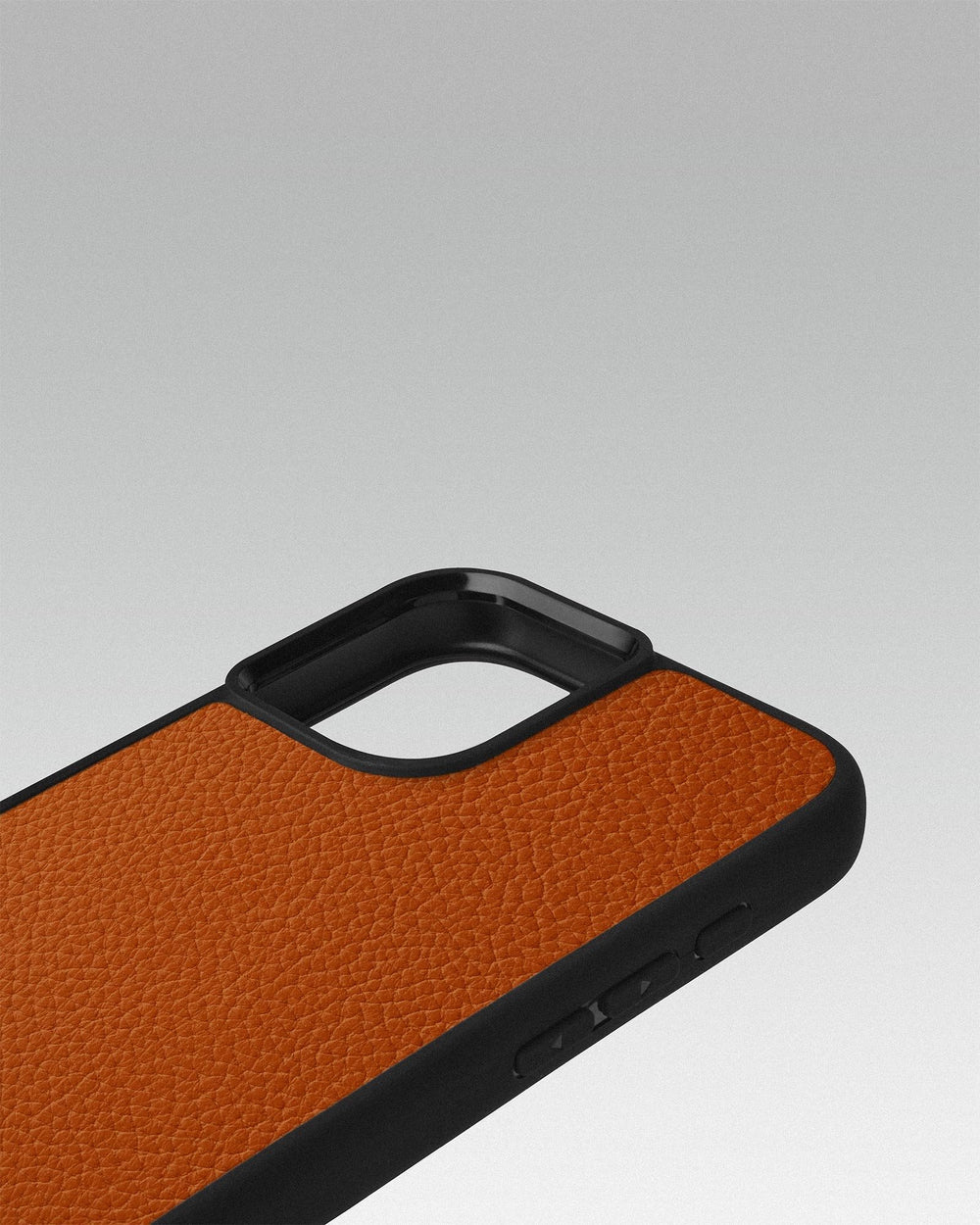 Orange calf leather float case for iPhone 16 Plus