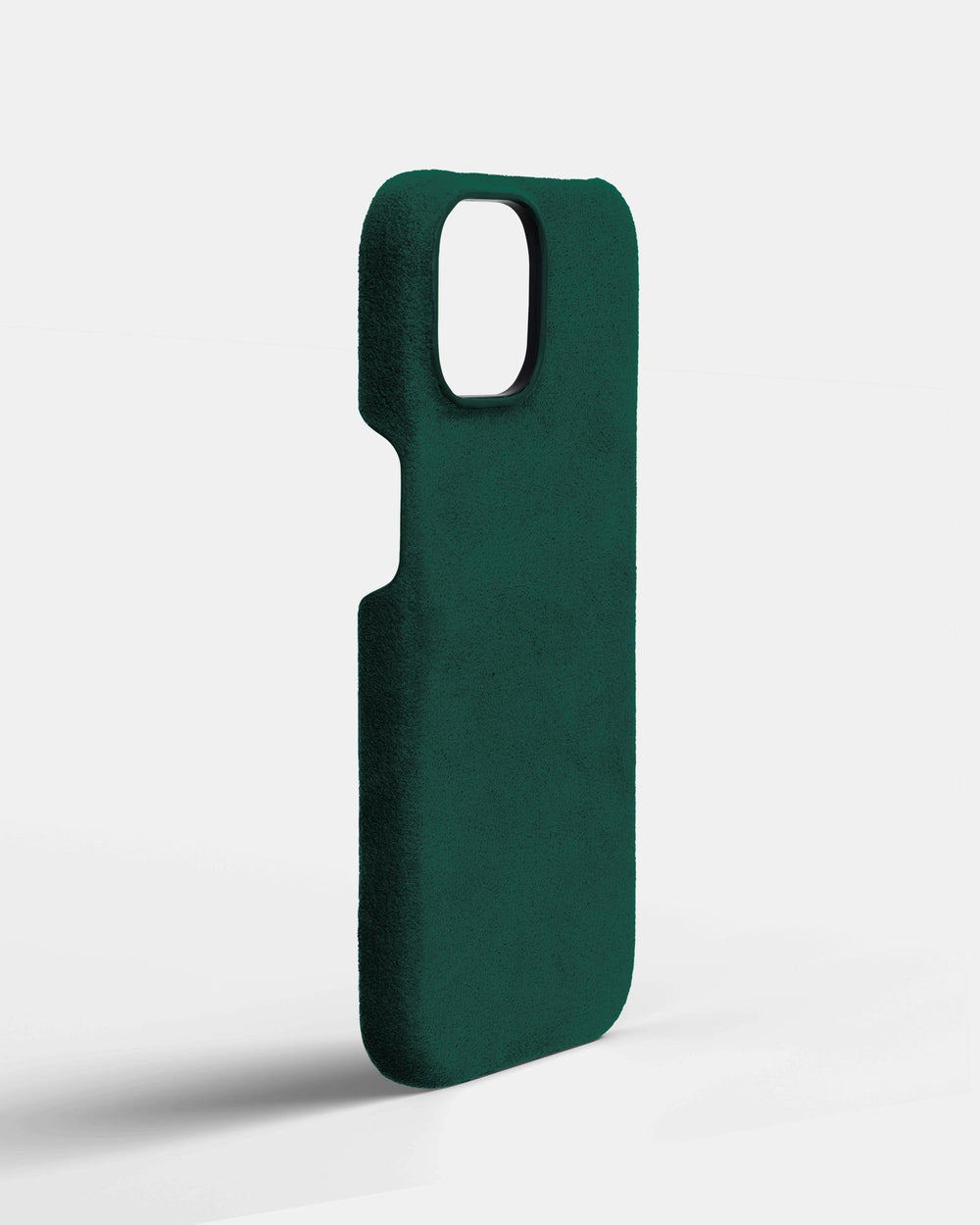 Green alcantara case for iPhone 15