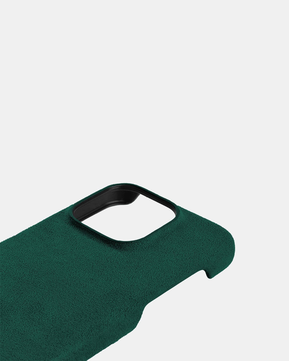 Green alcantara case for iPhone 15 Pro