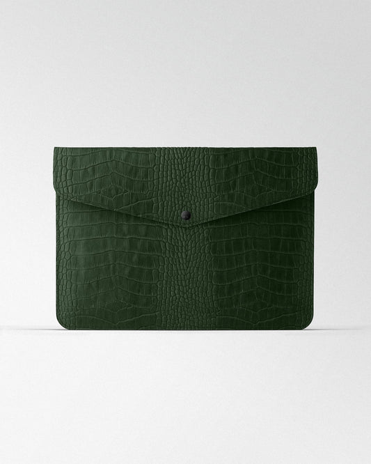 Чохол Envelope із темно-зелений тиснення під крокодила для MacBook